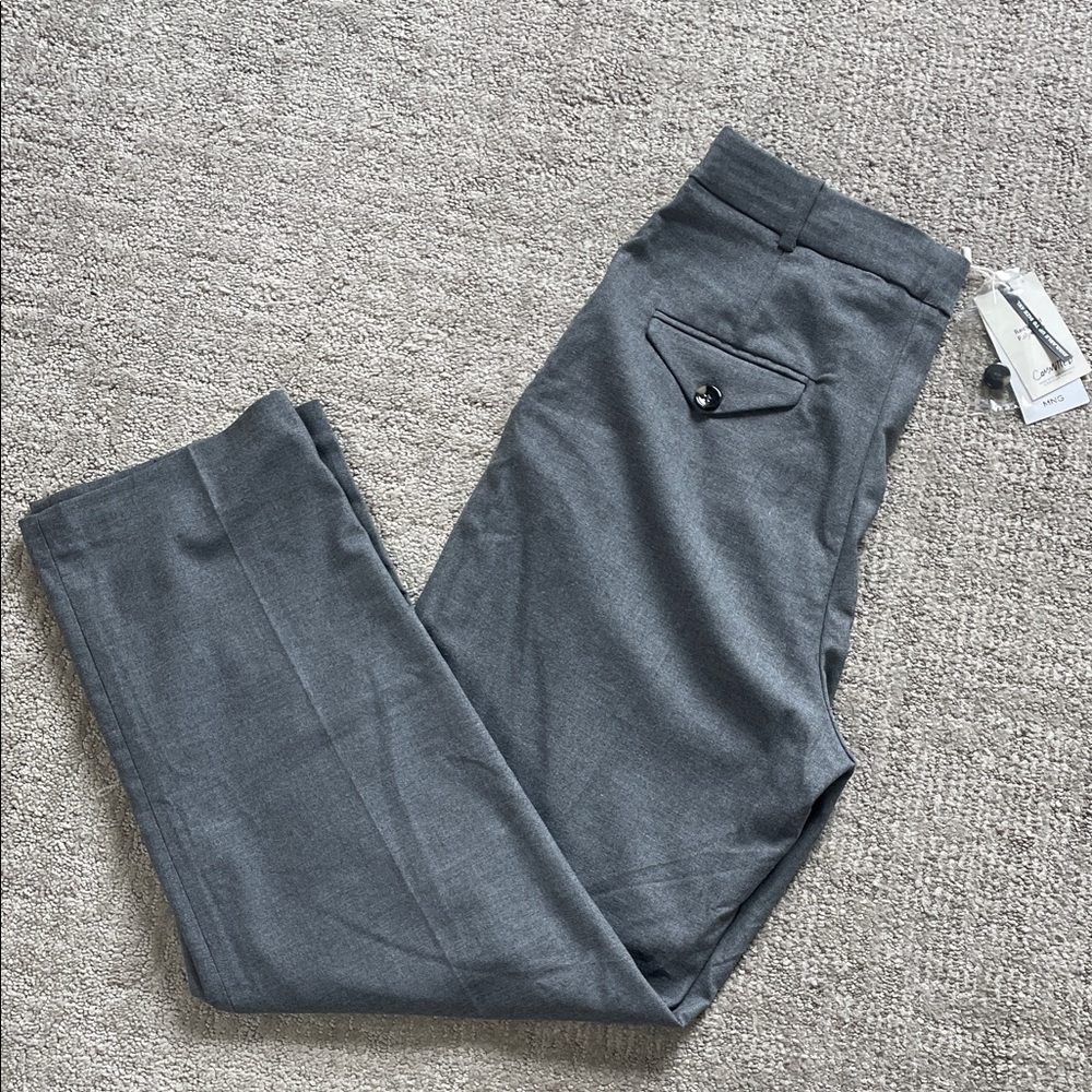 Mango Women's Gray Wide Leg Pants